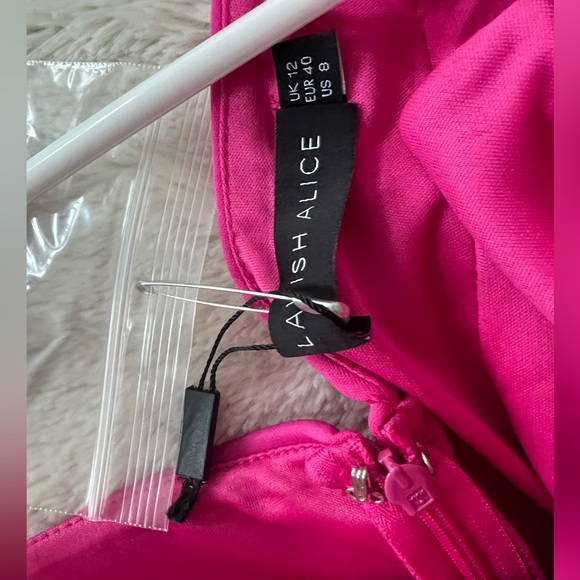 Lavish Alice Exaggerated Frill One Shoulder Scuba Midi Dress - Picture 8 of 10